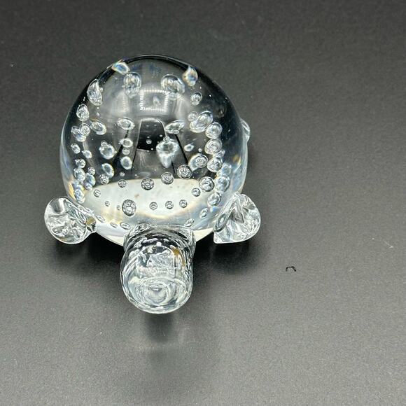 Vintage Crystal Turtle Figurine Paperweight Leonard Silver - Picture 10 of 11